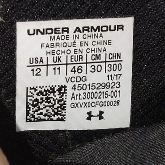 Under Armour Mens Pre-owned Black/Gray/Red Golf Shoes - sz. 12 main image 5